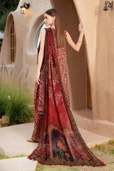 MARIA B - 3PC LAWN EMBROIDERED PRINTED SHIRT WITH CHIFFON PRINTED DUPATTA AND TROUSER - HZG2205