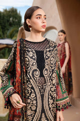 MARIA B - 3PC LAWN EMBROIDERED PRINTED SHIRT WITH CHIFFON PRINTED DUPATTA AND TROUSER - HZG2203