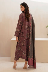 BAROQUE - 3PC KARANDI PRINTED SHIRT WITH KARANDI PRINTED DUAPTTA AND TROUSER - HZG1374