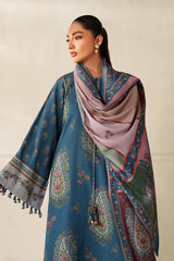 BAROQUE - 3PC KARANDI PRINTED SHIRT WITH KARANDI PRINTED SHAWL AND TROUSER - HZG3150