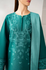JAZMIN - 3PC LAWN EMBROIDERED SHIRT WITH CHIFFON DYED DUPATTA AND TROUSER - HZG2739
