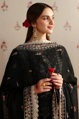 MAHNUR - 3PC LAWN EMBROIDERED SHIRT WITH CHIFFON EMBROIDERED DUPATTA AND TROUSER - HZG2670