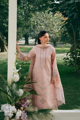 GARNET - 3PC LAWN EMBROIDERED SHIRT WITH KHADDI NET EMBROIDERED DUPATTA AND TROUSER - HZG2792