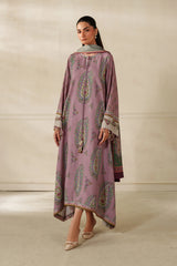 BAROQUE - 3PC KARANDI PRINTED SHIRT WITH KARANDI PRINTED SHAWL AND TROUSER - HZG3151
