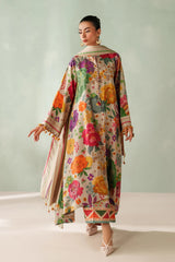 BAROQUE - 3PC KARANDI PRINTED SHIRT WITH KARANDI PRINTED SHAWL AND TROUSER - HZG3154