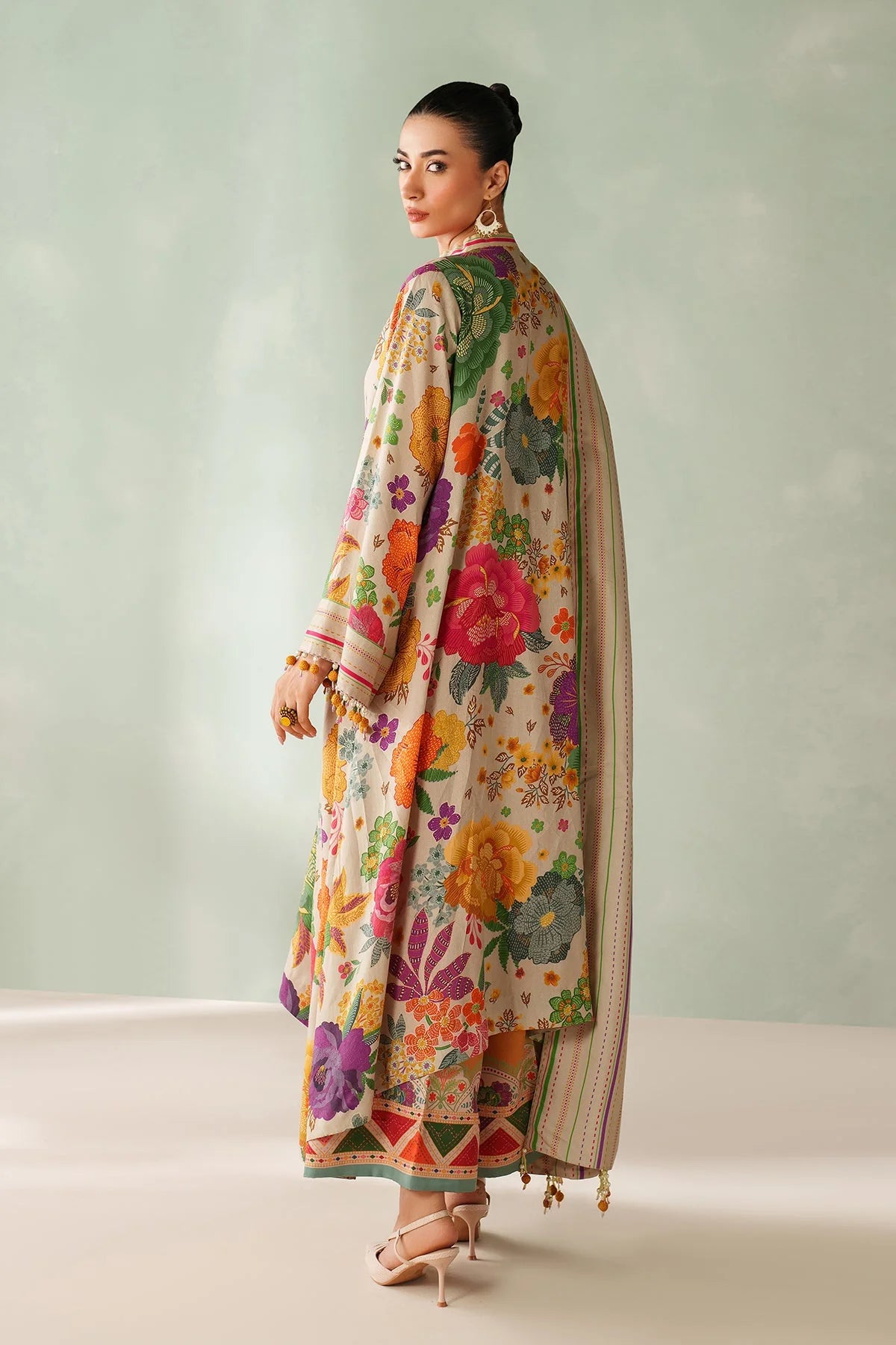 BAROQUE - 3PC VISCOSE PRINTED SHIRT WITH VISCOSE PRINTED DUPATTA AND TROUSER - HZU2517