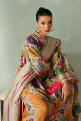 BAROQUE - 3PC KARANDI PRINTED SHIRT WITH KARANDI PRINTED SHAWL AND TROUSER - HZG3154