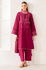 JAZMIN - 3PC LAWN EMBROIDERED SHIRT WITH CHIFFON DYED DUPATTA AND TROUSER - HZG2738
