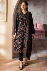 BATIK - 3PC DHANAK EMBROIDERED SHIRT WITH DHANAK EMBROIDERED SHAWL AND TROUSER - HZG2375