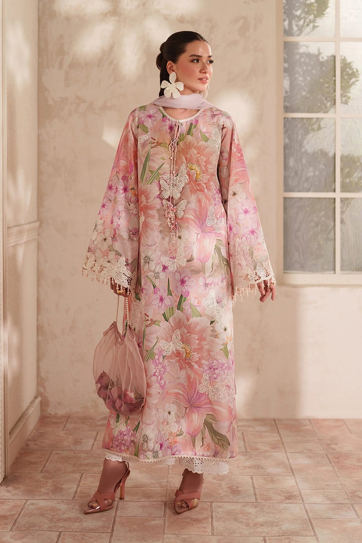 BAROQUE - 3PC LAWN PRINTED SHIRT WITH SILK PRINTED DUPATTA AND TROUSER - HZG2980