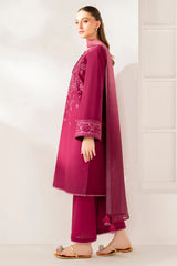 JAZMIN - 3PC LAWN EMBROIDERED SHIRT WITH CHIFFON DYED DUPATTA AND TROUSER - HZG2738
