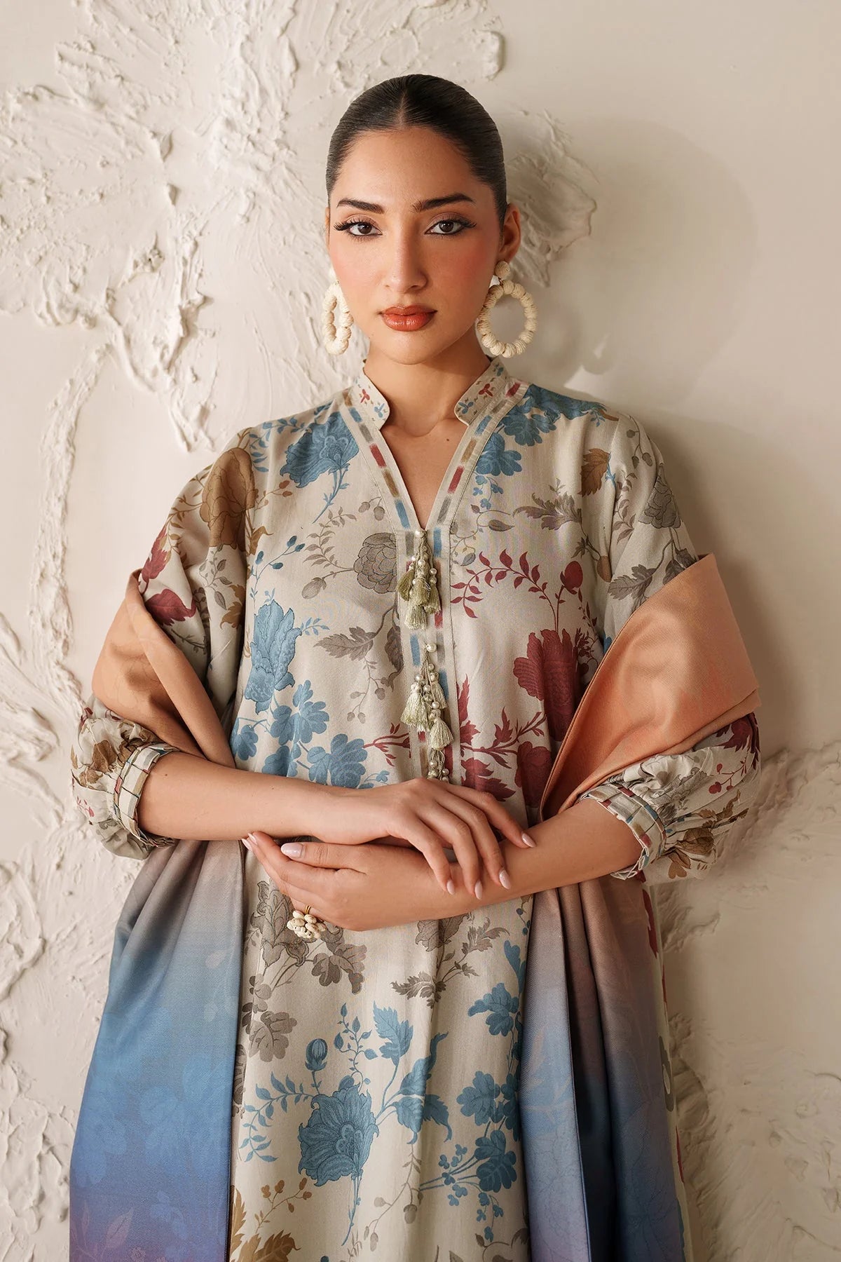 BAROQUE - 3PC VISCOSE PRINTED SHIRT WITH VISCOSE PRINTED DUPATTA AND TROUSER - HZU2516