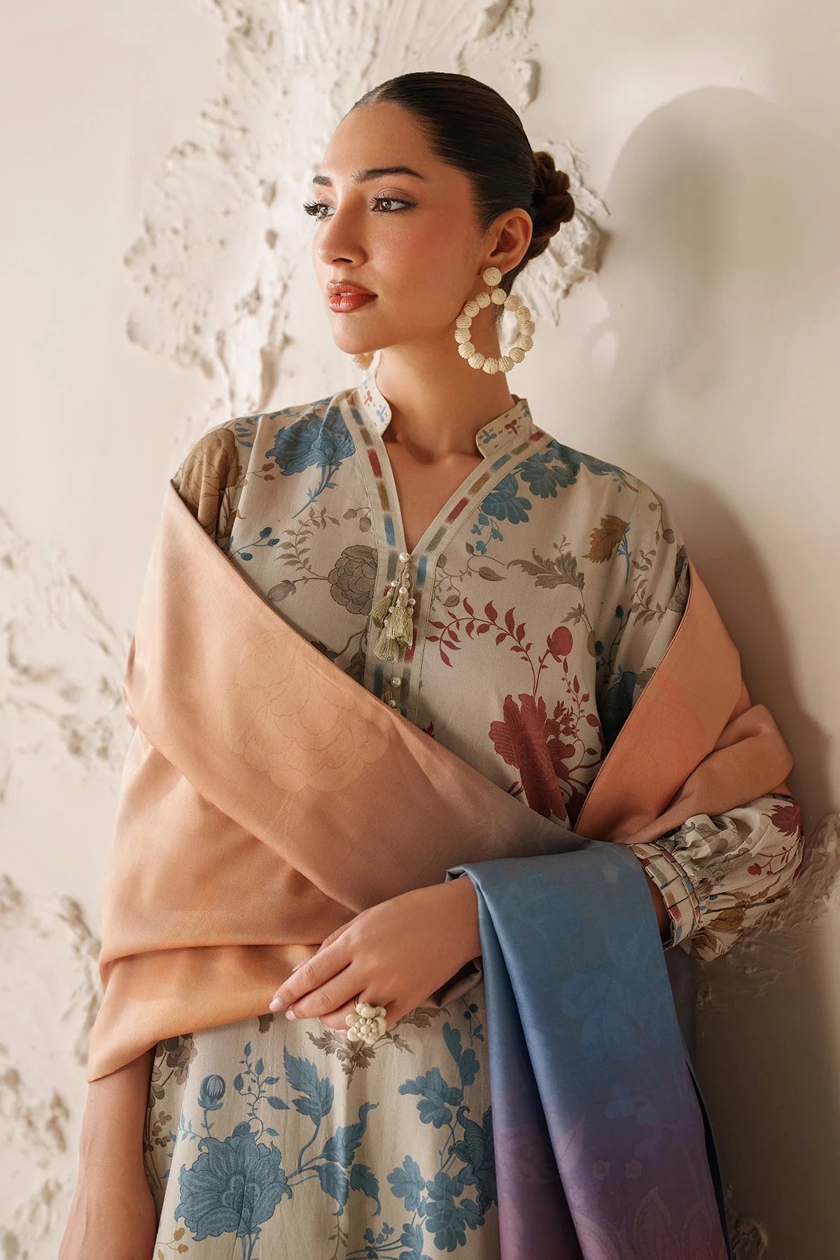 BAROQUE - 3PC VISCOSE PRINTED SHIRT WITH VISCOSE PRINTED DUPATTA AND TROUSER - HZU2516