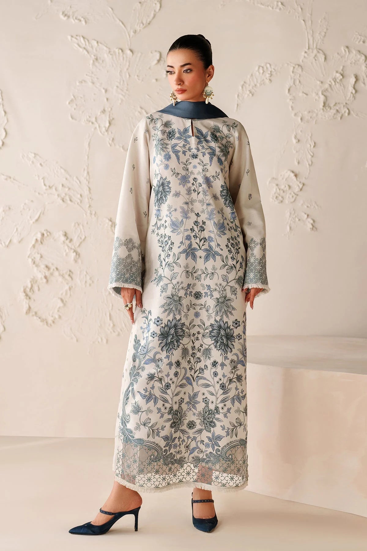 BAROQUE - 3PC VISCOSE PRINTED SHIRT WITH VISCOSE PRINTED DUPATTA AND TROUSER - HZU2518