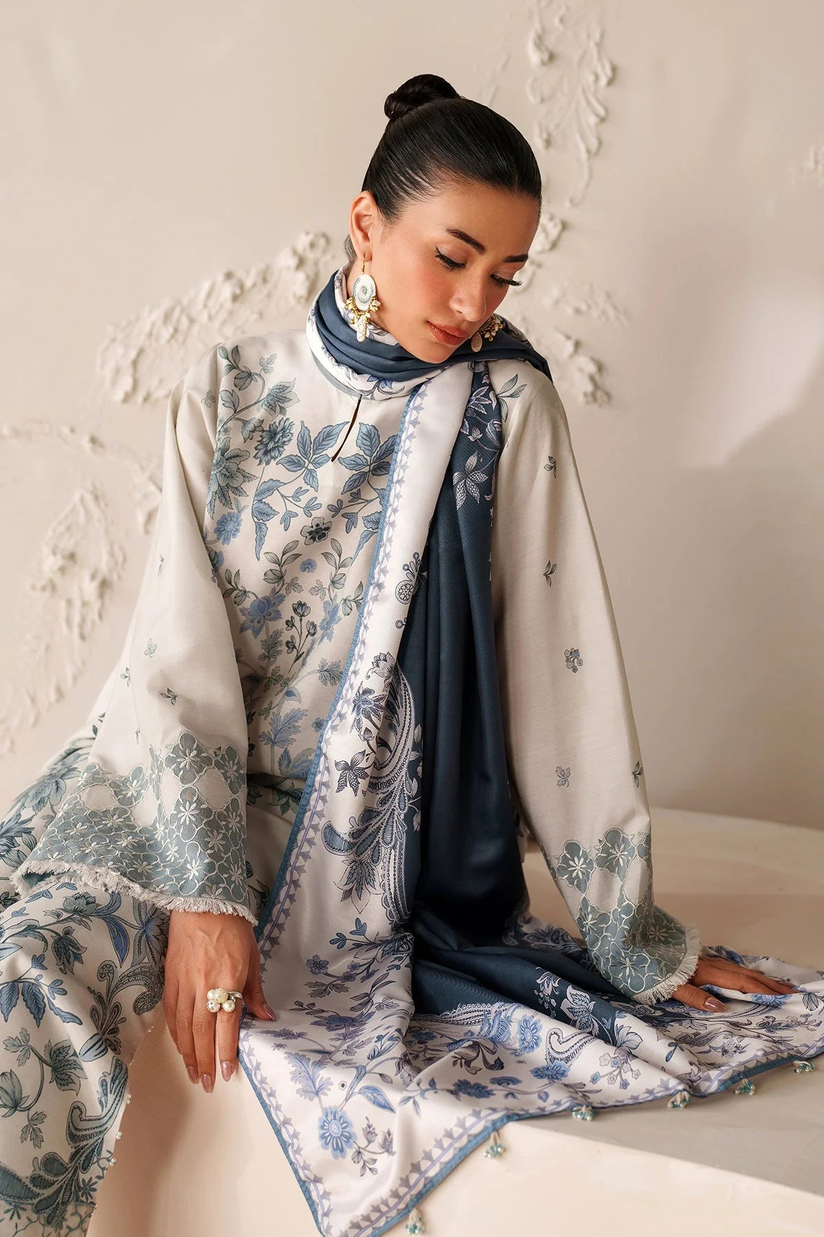 BAROQUE - 3PC VISCOSE PRINTED SHIRT WITH VISCOSE PRINTED DUPATTA AND TROUSER - HZU2518