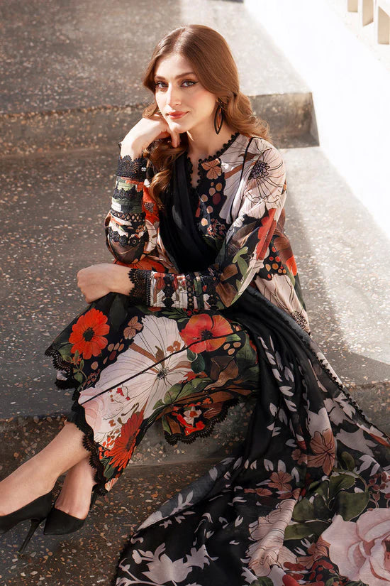 BAROQUE - 3PC KHADDAR PRINTED SHIRT WITH KHADDAR PRINTED DUPATTA AND TROUSER - HZU2509