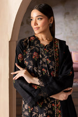 BATIK - 3PC DHANAK EMBROIDERED SHIRT WITH DHANAK EMBROIDERED SHAWL AND TROUSER - HZG2375
