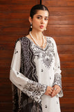 AFSANAH - 3PC DHANAK EMBROIDERED SHIRT WITH TWILL PRINTED SHAWL AND TROUSER - HZG1963