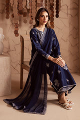 BATIK - 3PC DHANAK EMBROIDERED SHIRT WITH CHIFFON EMBROIDERED DUPATTA AND TROUSER - HZU2476