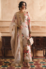BAROQUE - 3PC SHAMOZE SILK PRINTED EMBROIDERED SHIRT WITH SILK PRINTED EMBROIDERED DUPATTA AND TROUSER - HZU2567