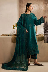NUREH - 3PC LAWN EMBROIDERED SHIRT WITH CHIFFON EMBROIDERED DUPATTA AND TROUSER - HZG2618