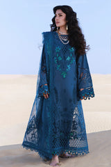 NUREH - 3PC LAWN EMBROIDERED SHIRT WITH CHIFFON PRINTED DUPATTA AND TROUSER - HZG2882