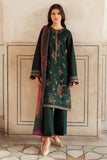 JAZMIN - 3PC DHANAK EMBROIDERED SHIRT WITH TWILL PRINTED SHAWL AND TROUSER - HZG1973