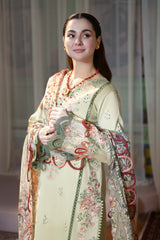 JADE - 3PC LAWN EMBROIDERED SHIRT WITH CHIFFON PRINTED DUPATTA AND TROUSER - HZG2298
