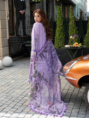 JADE - 3PC LAWN CHIKANKAARI EMBROIDERED SHIRT WITH CHIFFON PRINTED DUPATTA AND TROUSER - HZG2759