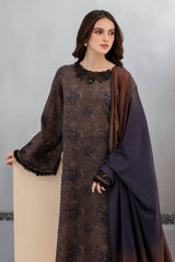 BAROQUE - 3PC KARANDI PRINTED SHIRT WITH KARANDI PRINTED DUPATTA AND TROUSER - HZG1408