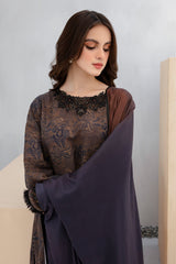 BAROQUE - 3PC KARANDI PRINTED SHIRT WITH KARANDI PRINTED DUPATTA AND TROUSER - HZG1408