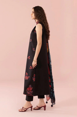 SAPPHIRE - 3PC  CAMBRIC EMBROIDERED SHIRT WITH PRINTED DUPATTA AND CAMBRIC TROUSER - HZG1339
