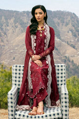 QALAMKAR - 3PC LAWN EMBROIDERED SHIRT WITH KHADDI NET EMBROIDERED DUPATTA AND TROUSER - HZG2731