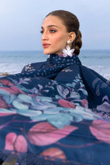 RANG RASIYA - 3PC LAWN CHIKANKAARI EMBROIDERED SHIRT WITH CHIFFON PRINTED DUPATTA AND TROUSER - HZG2861