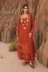RANG RASIYA - 3PC LAWN CHIKANKAARI EMBROIDERED SHIRT WITH ORGANZA EMBROIDERED DUPATTA AND TROUSER - HZG2684