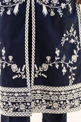 LAZULI - 3PC DHANAK EMBROIDERED SHIRT WITH CHIFFON DUPATTA AND TROUSER - HZG2609
