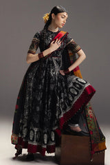 ZARA SHAHJAHAN - 3PC LAWN PRINTED FROCK WITH SILK PRINTED DUPATTA AND TROUSER - HZG2939