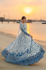 FAIZA SAQLAIN - 3PC LAWN EMBROIDERED SHIRT WITH EMBROIDERED NET DUPATTA AND TROUSER - HZG2845