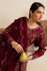 NUREH - 3PC LAWN EMBROIDERED SHIRT WITH CHIFFON EMBROIDERED DUPATTA AND TROUSER - HZG2617