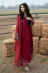 IZEL - 3PC LAWN EMBROIDERED SHIRT WITH COTTON NET EMBROIDERED DUPATTA AND TROUSER - HZG3105