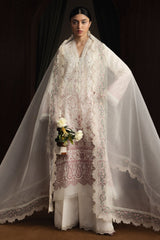 ZARA SHAHJAHAN - 3PC LAWN EMBROIDERED SHIRT WITH KHADDI NET EMBROIDERED DUPATTA AND TROUSER - HZG2967