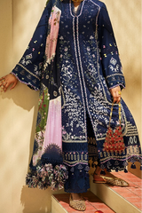 SUFFUSE - 3PC LAWN CHIKANKAARI EMBROIDERED SHIRT WITH CHIFFON PRINTED DUPATTA AND TROUSER - HZG2689