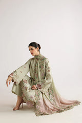 IZNIK - 3PC LAWN EMBROIDERED SHIRT WITH SILK TYE AND DYE DUPATTA AND TROUSER - HZG3022