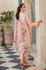 ZIVA - 3PC LAWN EMBROIDERED SHIRT WITH PRINTED DUPATTA AND TROUSER - HZG1527
