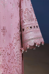 NUREH - 3PC LAWN EMBROIDERED SHIRT WITH KHADDI NET EMBROIDERED DUPATTA AND TROUSER - HZG2883