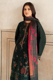 JAZMIN - 3PC DHANAK EMBROIDERED SHIRT WITH TWILL PRINTED SHAWL AND TROUSER - HZG1973