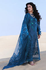 NUREH - 3PC LAWN EMBROIDERED SHIRT WITH CHIFFON PRINTED DUPATTA AND TROUSER - HZG2882