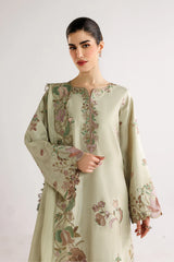 IZNIK - 3PC LAWN EMBROIDERED SHIRT WITH SILK TYE AND DYE DUPATTA AND TROUSER - HZG3022