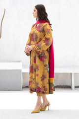 BAROQUE - 3PC KHADDAR PRINTED SHIRT WITH KHADDAR PRINTED DUPATTA AND TROUSER - HZG1422