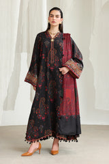 BAROQUE - 3PC KARANDI PRINTED SHIRT WITH KARANDI PRINTED SHAWL AND TROUSER - HZG3146
